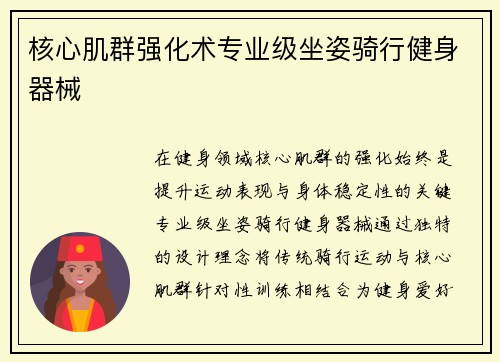 核心肌群强化术专业级坐姿骑行健身器械